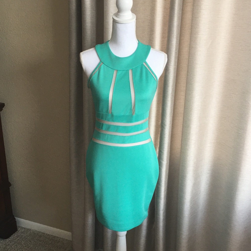 Aqua Blue Mini Dress